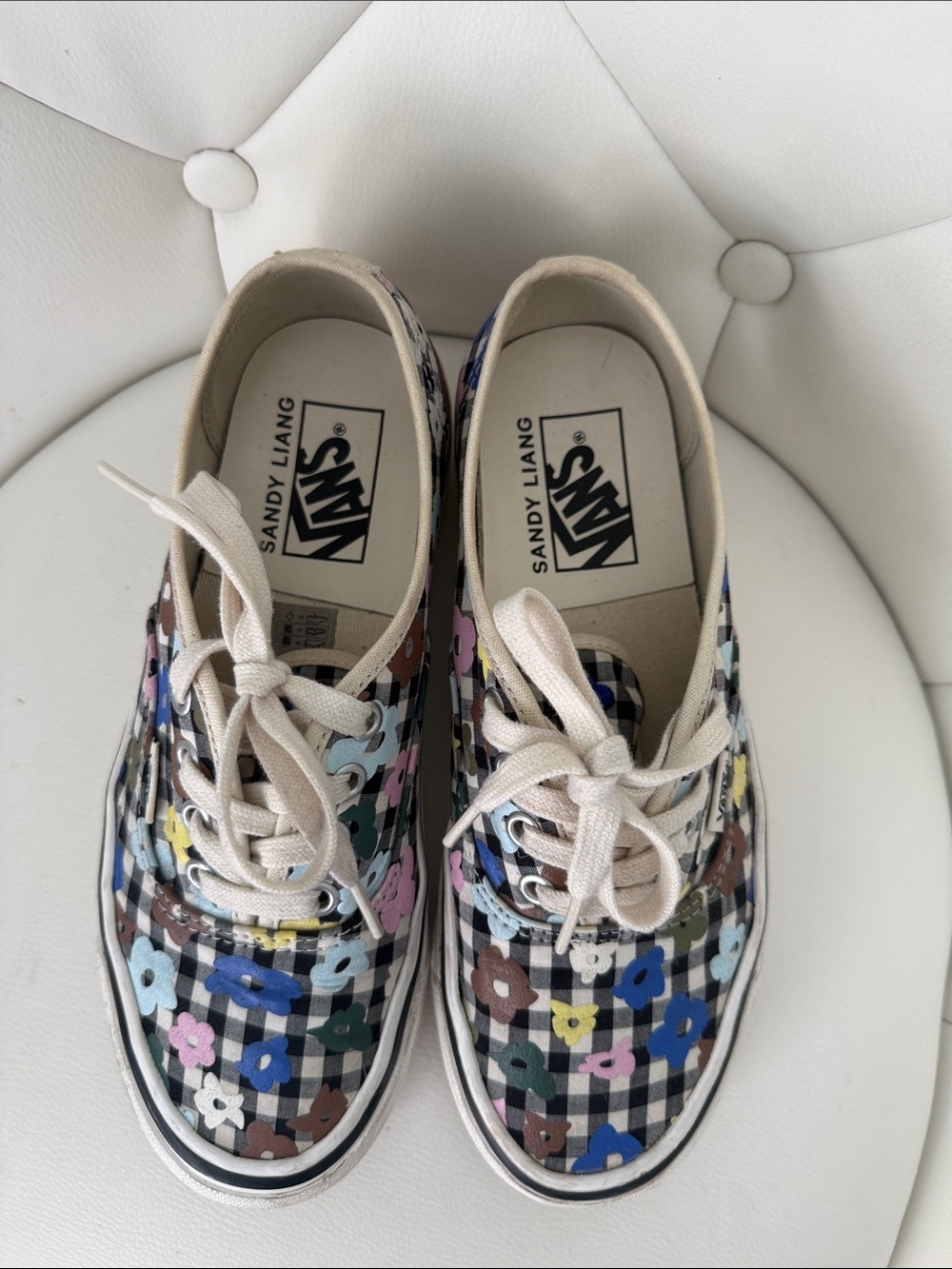 VANS X SANDY LIANG W7.5 Floral Check Plaid Sneakers - Multicolor - Picture 5 of 16